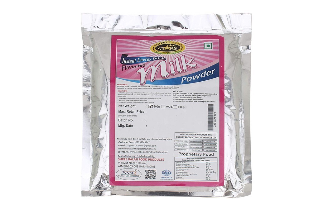 Tripple Star Flavoured Milk Powder    Pack  200 grams